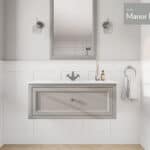 Manor House Grey klassisches Badezimmermöbel 100 cm mit Keramikwaschtisch im Landhausstil