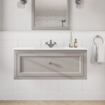 Manor House Grey klassisches Badezimmermöbel 100 cm mit Keramikwaschtisch im Landhausstil