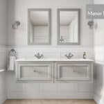 Manor House Grey klassisches Badezimmermöbel 140 cm mit Keramikwaschtisch im Landhausstil
