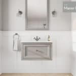 Manor House Grey klassisches Badezimmermöbel 70 cm mit Keramikwaschtisch im Landhausstil