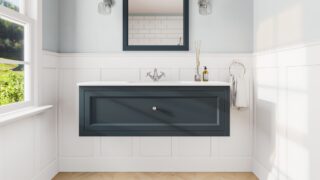 Hague Blue klassisches Badezimmermöbel 120 cm mit Keramikwaschtisch im Landhausstil (elegant)