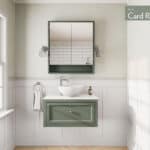 Card Room Green klassisches Badezimmermöbel 80 cm im Landhausstil mit Aufsatzwaschbecken