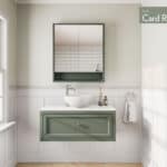 Card Room Green klassisches Badezimmermöbel 100 cm im Landhausstil mit Aufsatzwaschbecken