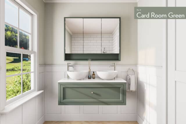 Card Room Green klassisches Badezimmermöbel 120 cm im Landhausstil mit Aufsatzwaschbecken