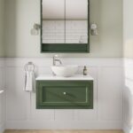 Beverly klassisches Badezimmermöbel 80 cm im Landhausstil mit Aufsatzwaschbecken