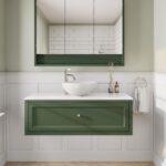 Beverly klassisches Badezimmermöbel 120 cm im Landhausstil mit Aufsatzwaschbecken (luxuriös)