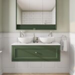Beverly klassisches Badezimmermöbel 120 cm im Landhausstil mit Aufsatzwaschbecken
