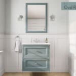 Klassischer Waschtischunterschrank 70 cm in Oval Room Blue mit Keramikwaschtisch und 2 Schubladen