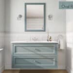 Klassischer Waschtischunterschrank 120 cm in Oval Room Blue mit Keramikwaschtisch und 2 Schubladen