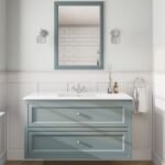Klassischer Waschtischunterschrank 120 cm in Oval Room Blue mit Keramikwaschtisch und 2 Schubladen