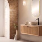 Badezimmermöbel Wandhängendes Holzbadmöbel 120 cm aus Eiche für eine komplette Badezimmereinrichtung