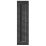 Kompakter Badezimmerschrank mit zwei Einlegeböden, ausgestattet mit einer Landhausfront in Off-Black 120 cm.