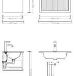 Wandhängendes Badezimmermöbel 70 cm aus dunkler Eiche mit Landhausfront und Keramikwaschtisch