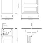 Klassischer Waschtischunterschrank 70 cm in Oval Room Blue mit Keramikwaschtisch und 2 Schubladen