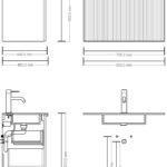 Dunkeleiche Badezimmermöbel 80 cm mit glatter Front, Innenschublade und Solid-Surface-Waschtisch