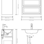 Klassischer Waschtischunterschrank 80 cm in Oval Room Blue mit Keramikwaschtisch und 2 Schubladen
