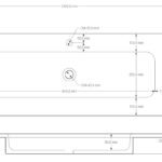 Wandhängendes Badezimmermöbel 120 cm aus dunkler Eiche mit Einzelwaschtisch und Beton-beiger Waschtisch (Premium)