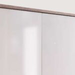 Spiegelschrank mit Regal, ausgestattet mit 2 Glasböden aus massiver, dunkler Eiche 120 cm.