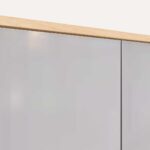 Spiegelschrank mit Regal, ausgestattet mit 2 Glasböden aus massiver Natureiche 80 cm.