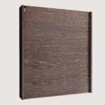 Spiegelschrank mit Regal, ausgestattet mit 2 Glasböden aus massiver, dunkler Eiche 80 cm.