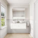 All White klassisches Badezimmermöbel 120 cm im Landhausstil mit Aufsatzwaschbecken