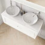 All White klassisches Badezimmermöbel 120 cm im Landhausstil mit Aufsatzwaschbecken