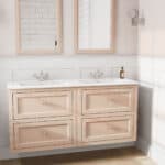 Klassischer Waschtischunterschrank 140 cm in Setting Plaster mit Keramikwaschtisch und 2 Schubladen