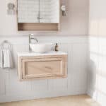 Setting Plaster klassisches Badezimmermöbel 80 cm im Landhausstil mit Aufsatzwaschbecken