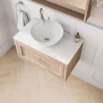 Setting Plaster klassisches Badezimmermöbel 80 cm im Landhausstil mit Aufsatzwaschbecken