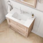 Klassischer Waschtischunterschrank 80 cm in Setting Plaster mit Keramikwaschtisch und 2 Schubladen