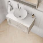 Skimming Stone klassisches Badezimmermöbel 80 cm im Landhausstil mit Aufsatzwaschbecken