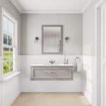 Manor House Grey klassisches Badezimmermöbel 120 cm mit Keramikwaschtisch im Landhausstil (wandhängend)