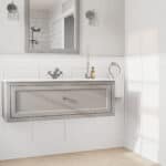 Manor House Grey klassisches Badezimmermöbel 120 cm mit Keramikwaschtisch im Landhausstil (wandhängend)