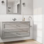 Klassischer Waschtischunterschrank 120 cm in Manor House Grey mit Keramikwaschtisch und 2 Schubladen