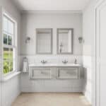 Manor House Grey klassisches Badezimmermöbel 140 cm mit Keramikwaschtisch im Landhausstil