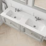 Manor House Grey klassisches Badezimmermöbel 140 cm mit Keramikwaschtisch im Landhausstil