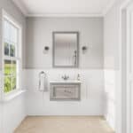 Manor House Grey klassisches Badezimmermöbel 70 cm mit Keramikwaschtisch im Landhausstil