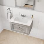 Manor House Grey klassisches Badezimmermöbel 70 cm mit Keramikwaschtisch im Landhausstil