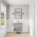 Klassischer Waschtischunterschrank 70 cm in Manor House Grey mit Keramikwaschtisch und 2 Schubladen
