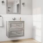 Klassischer Waschtischunterschrank 70 cm in Manor House Grey mit Keramikwaschtisch und 2 Schubladen