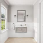 Manor House Grey klassisches Badezimmermöbel 80 cm mit Keramikwaschtisch im Landhausstil