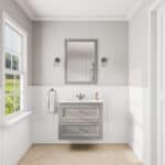 Klassischer Waschtischunterschrank 80 cm in Manor House Grey mit Keramikwaschtisch und 2 Schubladen