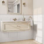 Off-White klassisches Badezimmermöbel 120 cm mit Keramikwaschtisch im Landhausstil (luxuriös)
