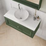 Beverly klassisches Badezimmermöbel 100 cm im Landhausstil mit Aufsatzwaschbecken