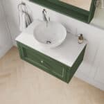 Beverly klassisches Badezimmermöbel 80 cm im Landhausstil mit Aufsatzwaschbecken
