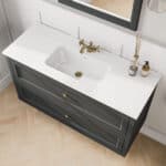 Klassischer Waschtischunterschrank 120 cm in Off-Black mit Keramikwaschtisch und 2 Schubladen
