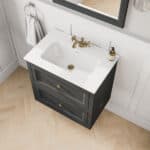 Klassischer Waschtischunterschrank 70 cm in Off-Black mit Keramikwaschtisch und 2 Schubladen