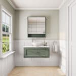 Card Room Green klassisches Badezimmermöbel 100 cm im Landhausstil mit Aufsatzwaschbecken