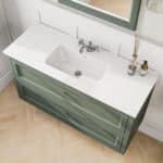 Klassischer Waschtischunterschrank 120 cm in Card Room Green mit Keramikwaschtisch und 2 Schubladen