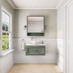 Card Room Green klassisches Badezimmermöbel 80 cm im Landhausstil mit Aufsatzwaschbecken